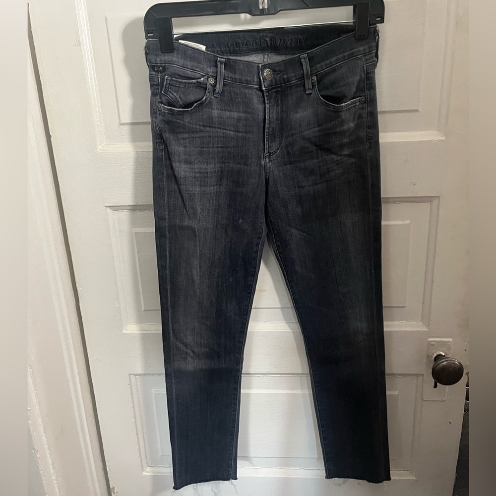 Citizens of Humanity Sz 27 Gray Avedon Skinny Jeans Raw Hem